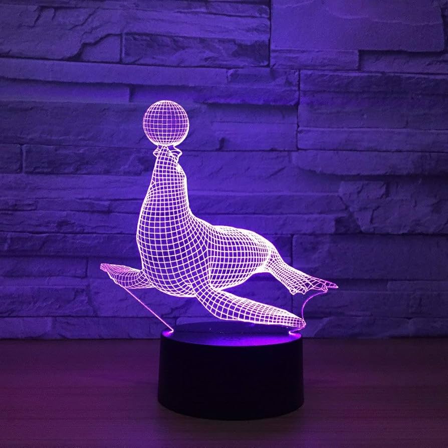 Amazon | アシカサーカス3d動物ledホログラムランプモデルナイト